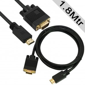 Storite Gold-Plated HDMI Male to VGA Male Cable Video Converter Adapter Cable Support Full HD for Computer, Desktop, Laptop, PC, Monitor, Projector, HDTV (6 Feet/1.8 Meters) – Black
