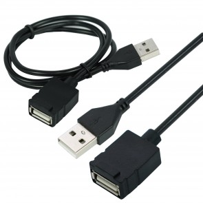 RiaTech USB 2.0 Male a to Female a Extension Cable for Printer/PC/External Hard Drive (Very Useful for LED/LCD TV USB Ports) 60 cm – Black