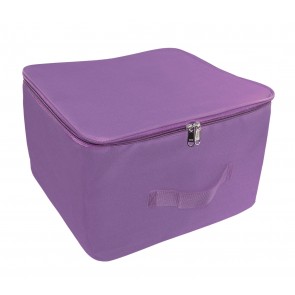 Storite Nylon Wardrobe Bag Underbed Moisture Proof Cloth Storage Organiser with Zippered Closure & Handle (Purple, 38x35.5x25.4 cm)