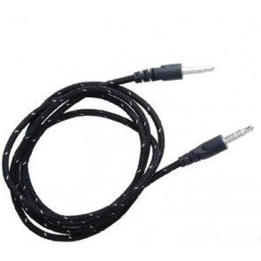 Wholesale 3.5mm Male To Male Woven Fabric Cotton Aux Audio Cable 1M - Black