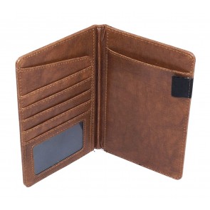 Storite Brown Unisex Leather Travel Passport Holder Wallet