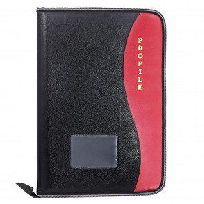 Storite PU Leather Multipurpose 20 File Sleeve to Store A4 Professional Files and Folders, Certificate, Legal Size Documents Holder and for Men and Women (Red Black)