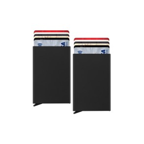 Storite 2 Pack Metal RFID Blocking Pop Up Credit Or Debit Card Holder Case for Men & Women (9.5 cm x 6 cm, Black)