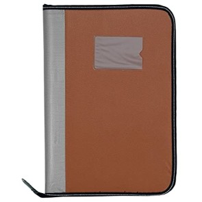 Storite PU Leather Multipurpose 24 File Sleeve to Store A4 Professional Files and Folders, Legal Size Documents Holder and for Men and Women (Brown Silver)