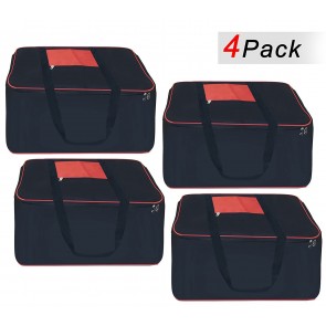 Storite Set Of 4 Big Underbed Storage Bag-(54 x 46 x 28 cm) -Black