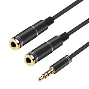 Gold Plated 3.5mm Audio Stereo Y Splitter Cable 3.5mm Male to 2 Port 3.5mm Female for Earphone and Headset Splitter Adapter