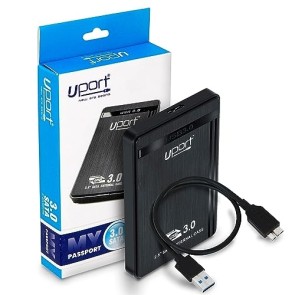 UPORT 2.5” USB 3.0 HDD Enclosure Case for SATA SSD HDD | SATA SSD HDD Enclosure High Speed USB 3.0 |Portable Case - Black