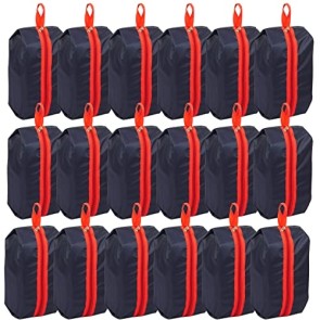 SNDIA 18 Pack Shoe Pouch for Shoe Organizer in Travelling Shoe Cover for dustproof Packing Shoe Bag 40x13x18cm (Blue & Red)