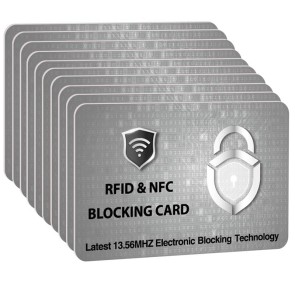 SaiTech IT RFID Blocking Cards Protect Your Entire Wallet, Purse, and Cards from NFC Contactless Theft Wallet for Men & Women- PL Silver (10 Pcs Silver)