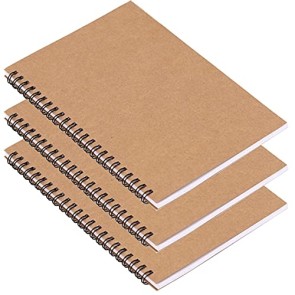 DAHSHA College Spiral Notebook A5 Pack Of 5 Blank Page Travel Writing Notebooks Journal Memo Notepad Spiral Sketchbook Students Office Business Subject Diary Spiral Book Journal-Brown (21x14.5 cm,60 Sheets-120 Pages)