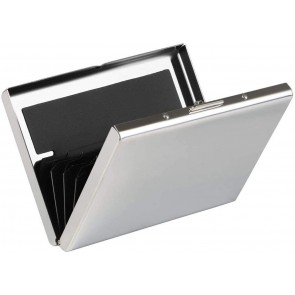 Storite Imported 8 Slot Stainless Steel RFID Blocking Metal Credit Debit Card Holder for Men Women - Silver