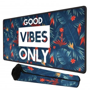 RiaTech Extra Large Size (900mm x 400mm x 2.5mm) Gaming Extended Mouse Pad, Thick Non-Slip Rubber Base & Smooth Cloth Surface Keyboard Mouse Pads for Computers, Laptop (Good Vibes Only Quote)