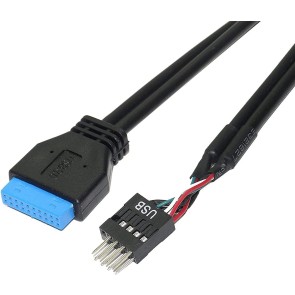 SaiTech IT USB Motherboard Connector 20 Pin USB 3.0 Female to 8 Pin USB 2.0 Male Motherboard Adapter Converter Cable - 30 cm