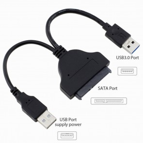 Storite USB 3.0 to Sata Converter Adapter Cable for 2.5 Inch Hard Drive HDD SSD Laptop with UASP and USB Power Cable - Suitable for SSD - HDD