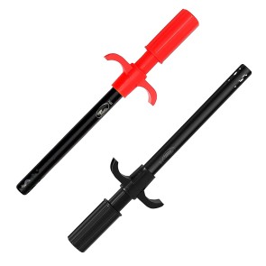 Nisun Combo Pack of 2 Pcs Easy Grip Metal Regular Gas Lighters for Gas Stoves (Black + RedBlack)