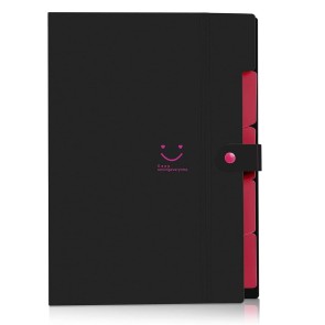 NISUN 5 Pockets File Organizer, Expanding File Folder, Accordion Document Organizer, Adjustable Buckle Folder, A4 Portable Accordion Paper/Bill/Receipt Bag - Black