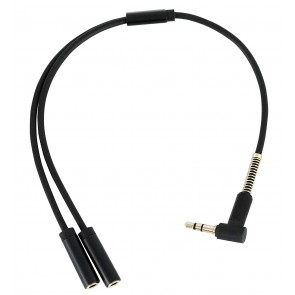 Storite Headphone Splitter Cable, 90 Degree Right Angle 3.5mm Male to 2 Female Audio Stereo Y Splitter Cable for Headphones, Earphones and Speakers (30cm, Black)