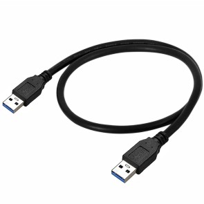SAITECH IT 2 Pack 50cm Super Speed USB 3.0 Type A Male to Type A Male Cable -Black