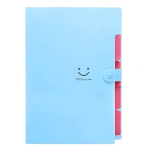 NISUN 5 Pockets File Organizer, Expanding File Folder, Accordion Document Organizer, Adjustable Buckle Folder, A4 Portable Accordion Paper/Bill/Receipt Bag - Blue
