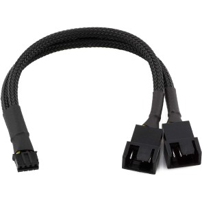 DAHSHA 4 Pin to 1 x 4 Pin & 1 x 3 Pin Computer Case Fan Y-Splitter Power Connector Adapter Cable PWM splitter cable 13cm- Black