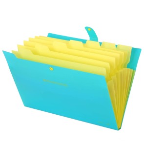 NISUN 8 Pocket Expanding File Folder Letter A4 (Fits A4 Paper) Paper Expanding File Folder Pockets for School Office Home (Turquoise)