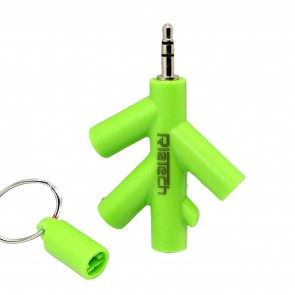 RiaTech Tree Shape 3.5mm 4 Port Headphone/Earphone Splitter for Mobile, Smartphones and Laptops (Color may very)