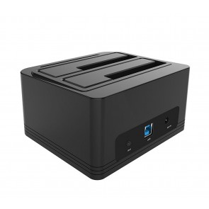 Dual Bay SATA to USB 3.0 External Hard Drive Docking Station for 2.5/3.5HDD with Duplicator/Clone Function-Black