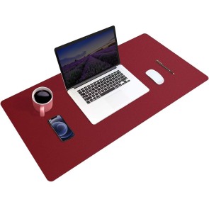 Storite 900 x 400 x 2 mm Dual Sided Leather Desk Protector Mouse Pad, Waterproof Desk Writing Pad for Office and Home (Marron & Black)