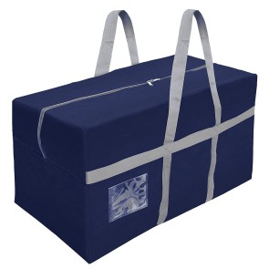 Storite Extra Large 128 L Nylon Moisture Proof Multipurpose Heavy Duty Toys Storage Bag/Stationery/Blankets/Clothes/Moving bags With Strong Reinforced Handles Rectangular (Blue,80x40x40 cm)