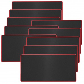 RiaTech 10 Pack Large Size (600x300x2mm) Extended Gaming Mouse Pad with Stitched Embroidery Edge, Premium-Textured Mouse Mat, Non-Slip Rubber Base Mousepad for Laptop/Computer- Black with Red Border