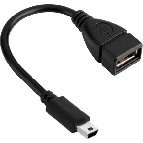 Mini USB OTG Cable for Digital Cameras - USB A Female to Mini USB B 5 Pin Male Adapter Cable