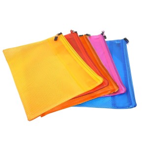 Storite Polypropylene Travel Pouch (Multicolored_Waterproof Zipper Mesh Filing Bag 5 Pack)