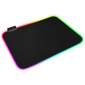 RiaTech RGB Gaming Mouse Pad, LED Non-Slip Rubber Base Mousepad for Computer/Laptop - (300 x 250 x 4 mm, Black)