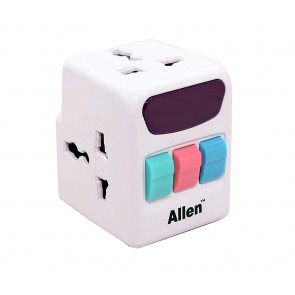 RIATECH 3 pin Travel Adapter with Alll in One Universal Multi Plug Socket 220V Individual Switches & 3 Sockets