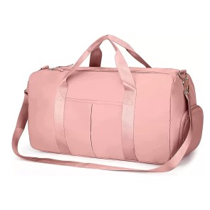 Storite Nylon 46 Cm imported Foldable Travel Duffel Bag, Sports Gym Duffle Bag, Shoulder Handbag For Women, Outdoor Weekend Bag With Shoe And Wet Clothes Compartments (Pink,46X23X23 Cm)