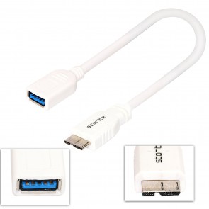 Storite® Micro USB 3.0 9 Pin OTG Host Flash Disk Cable for Android Mobile-White