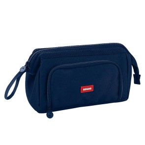 Storite Canvas Pencil Case, Handheld Pen Pouch, Pencil Case for Kids, Large Capacity Pencil Pouch with Zipper, Portable Stationery Storage Pouch for School (Navy Blue)