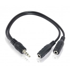 Storite 3.5mm Jack 1 Male to 2 Female Stereo Headphone Earphone Jack Y Splitter Audio Adapter Cable (Black)