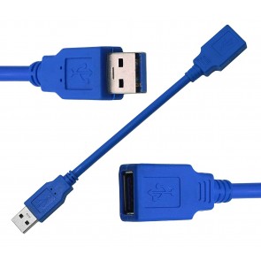 Storite Short Length 15 cm (6 inch) USB 3.0 Extension Cable, USB 3.0 A Male to Female Extender Cable - Blue