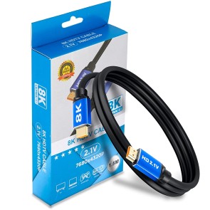 Storite 1.5 Meter 8K HDMI 2.1 Cable 48Gbps Ultra HD High-Speed HDMI Cord 8K@60Hz, HD Audio & Video Compatible for TV, Gaming Console, Camera, Laptop, Projector (Blue