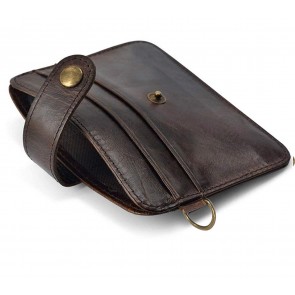 Storite Slim Leather Credit/Debit Card Case Holder Wallet with Key Ring