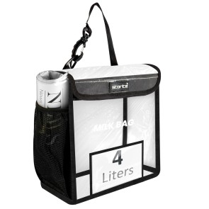 Storite Door Hanging Milk Bag Waterproof Transparent Storage for Milk Sachets, Bottles | Delivery Basket with Pocket for Notes & Newspaper (Transparent, 23x11x23 cm)
