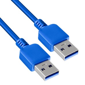 Storite USB 3.0 Type A Male to Type A Male Cable For Data Transfer Hard Drive Enclosures, Cooling Pad - (1.5M, Blue)