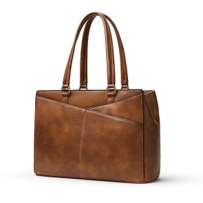 Storite Elegant Brown PU Leather Tote Bag for Women Stylish & Spacious Shoulder Handbag for Work, Office & Daily Use (42x28x15.05 cm)