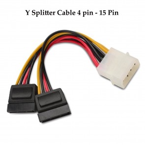 Wholesale 4 Pin Molex to Dual SATA Power Y-Cable Adapter (6 Inch)