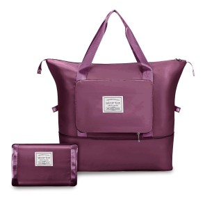 Storite Nylon 40 Cms Imported Foldable Travel Duffle Bag For Women, Expandable Lightweight Waterproof Carry Weekender Overnight Luggage Bag (Red Wine)