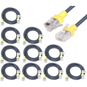 Storite 10 Pack Slim Cat-6 RJ45 Network Ethernet LAN Patch Cable (4 mm Core) for Laptop Desktop Pc Router Server Rack (Grey) -1.5M