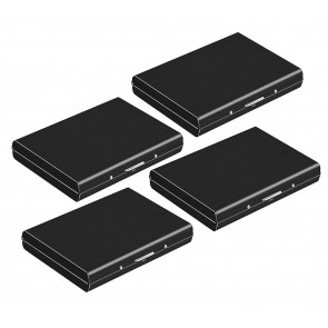 Storite 4 Pack 6 Slots Stainless Steel RFID Blocking Metal Credit Card Holder (Black)