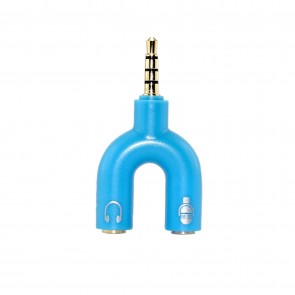 Wholesale 3.5mm Audio Jack to Headphone Microphone Splitter Converter(Specially Design for Mobile and Tablet Only)Blue