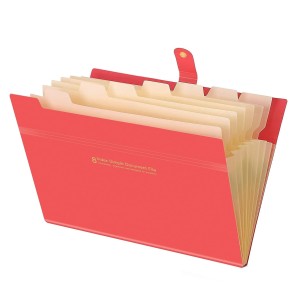 NISUN 8 Pocket Expanding File Folder Letter A4 (Fits A4 Paper) Paper Expanding File Folder Pockets for School Office Home - Red